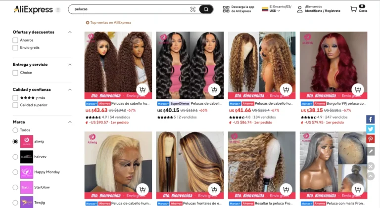 pelucas de aliexpress